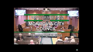 Monrovia City Council  | April 2, 2024 | Regular Meeting