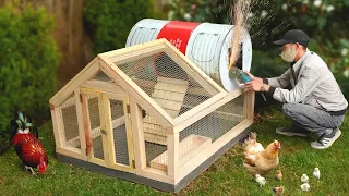 Utilize discarded materials to build amazing chicken coop