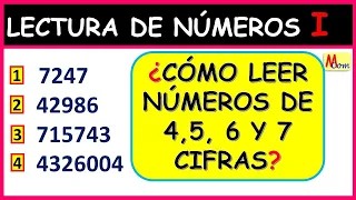 LECTURA DE NÚMEROS | COMO LEER NÚMEROS GRANDES |LEER NÚMEROS DE 4, 5, 6 y 7   CIFRAS | MIL, MILLONES