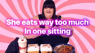 Hungry Fat Chick Counting Calories Reaction