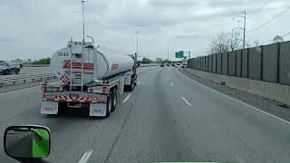 Driving a semi through Philadelphia, PA on I-95.