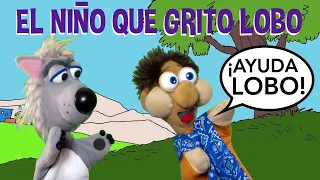 El cuento de EL NIÑO QUE GRITO LOBO con TITERES para niños 🐺