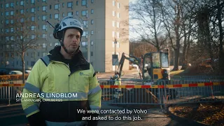 Volvo electric vehicles with zero emissions at the Volvo Group's worksite Campus Lundby, Gothenburg