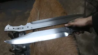 Forging two huge Bowie knives, part 2, heat treatment