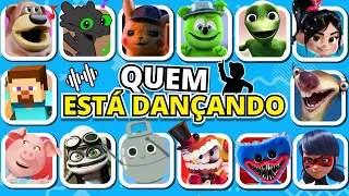 🕺🎶 ADIVINHE QUEM TÁ DANÇANDO? | Huggy Wuggy | Banguela | Steve | Crazy Frog | Caine | #quiz