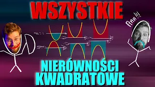 Nierówności KWADRATOWE: Jak rozwiązać KAŻDY PRZYPADEK❓👉NAJSZYBSZA metoda na NIERÓWNOŚĆ KWADRATOWĄ