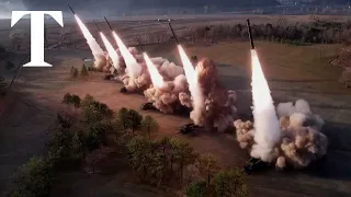 North Korea releases footage of multiple missile launch