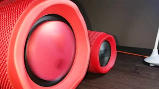 JBL Xtreme 2 red AC mode & JBL Charge 3 extreme bass test