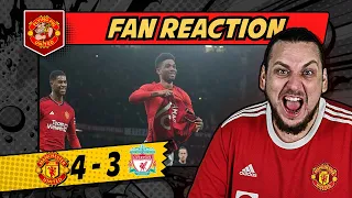 CRAZY REACTION! Man Utd 4-3 Liverpool GOALS United Fan Reacts FA CUP GLORY