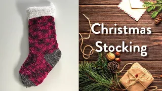 Crochet Bernat Velvet Stocking Pattern | EASY | The Crochet Crowd