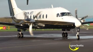 Rare Visitor: Beech 1900D F-HAPE TwinJet - Landing/close up/Take off - Gloucestershire Airport