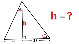 Math Olympiad | Find height h in the triangle | [Important Geometry skills explained] #math #maths