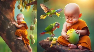 Little monk so cute video | funny moments of cute monk | #monk #cutemonk #baby