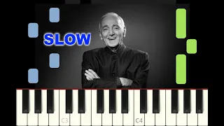 SLOW piano tutorial "MES EMMERDES" Charles Aznavour, 1976, avec partition gratuite