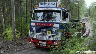 2x Scania 140 V8 Pulling Uphill