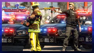 GTA 5 Roleplay - RedlineRP -  CORRUPT FIREMEN BURNING CIVS  # 336