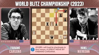 Chess Game | Fabiano Caruana vs Hans Niemann | World Blitz Championship 2023