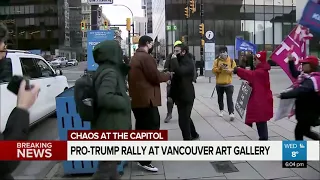 Pro-Trump demonstration at Vancouver Art Gallery