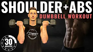 30 min SHOULDER and ABS Dumbbell Workout | Follow Along