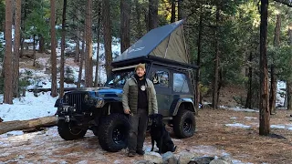 Solo Winter Snow Camping In My Jeep Wrangler Tj