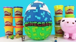 MINECRAFT GIANT PLAY DOH SURPRISE EGG FILLED WITH MINECRAFT TOYS