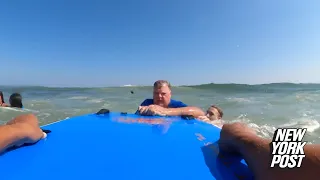 Moment Marine veteran saves swimmer caught in scary riptide along Jersey Shore