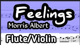 Feelings Flute or Violin Sheet Music Backing Track Play Along Partitura