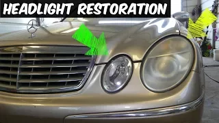 HOW TO DO HEADLIGHT RESTORATION demonstrated on MERCEDES