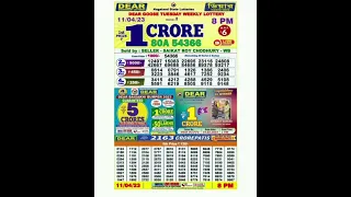 🔴 Lottery Sambad Live 08:00pm 11/04/23 Evening Nagaland State Dear Lottery Result Pdf Download