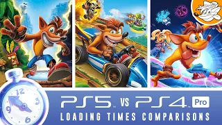 Crash Bandicoot PS4 vs PS5 Load Time Comparison (NST, CTR: NF, 4: IAT)