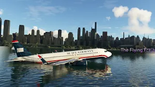 US Airways Flight US1549 N106US Hudson River Landing Recreation.