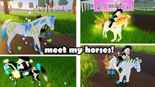 Meet My Horses! V1 Val Fris, Clover Clyde, Spring Arab! 20+ in Total! (Roblox: Wild Horse Islands)