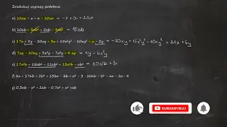 Sumy algebraiczne. Dodawania i odejmowanie sum algebraicznych.