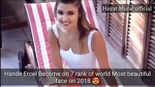 Hande ercel become on 7 rank of world most beautiful face on 2018😍