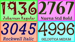 Numbers 1 to 5000 in 500 Fonts