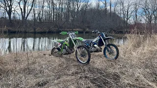 Trail Riding a KX250 and a YZ250