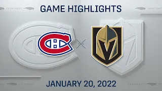 NHL Highlights | Canadiens vs. Golden Knights - Jan 20, 2022