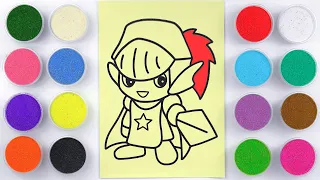 Sand painting & coloring knight boy