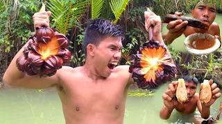 Mukbang Nipa Palm Fruit  (Eating Delicious) with yummy sauce | Boy tapang 🤤😍