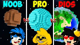 MINECRAFT: PLANETA NOOB VS PRO VS DIOS 😱 ¡LOS COMPAS SE PIERDEN EN EL ESPACIO!