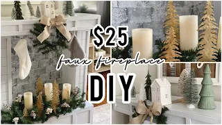 $25 faux FIREPLACE! How to build a fireplace out of cardboard! Christmas in July around the world!