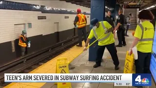 15-Year-Old Loses His Arm in SUBWAY SURFING Accident in Queens | NBC New York