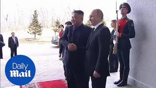 Vladimir Putin welcomes Kim Jong Un to first summit in Russia