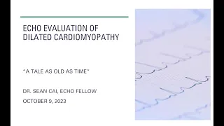 Echocardiographic assessments in dilated cardiomyopathy (DCM)