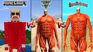 MINECRAFT TITAN VS GTA 5 TITAN VS GTA SAN ANDREAS TITAN - WHO IS BEST?