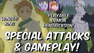 Winged King & Demon Hendrickson All Special Attacks & Gameplay!! - Seven Deadly Sins: Grand Cross