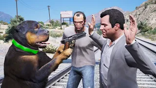 Trevor SAVING MICHAEL From Chop in GTA 5