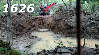 Digging a Tiny Pond with a Mahindra 1626 Compact Backhoe