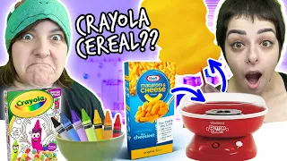 Cash OR Trash? Testing 11 WEIRD Food! Crayola Cereal, Mac & Cheese Cotton Candy
