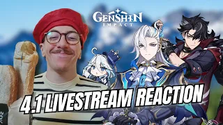 4.1 Livestream Reaction! Neuvillette and Wriothesley HYPE | Genshin Impact